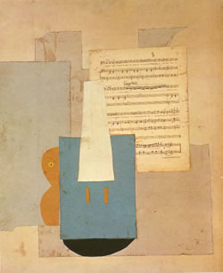 Picasso - Violon et feuille de musique (1912)