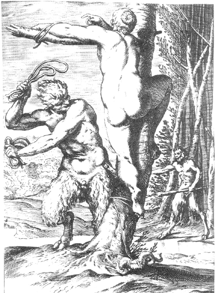 Satyre fouettant une nymphe